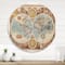 Designart - Ancient Map of The World VIII - Vintage Metal Circle Wall Art